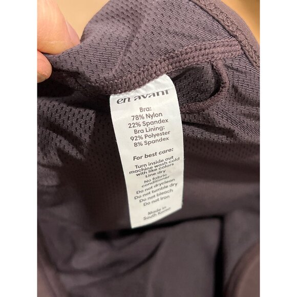 ENVT Piper Dark Brown Sports Bra Top High Neck Racerback Nylon/Spandex Blend S - Picture 5 of 7